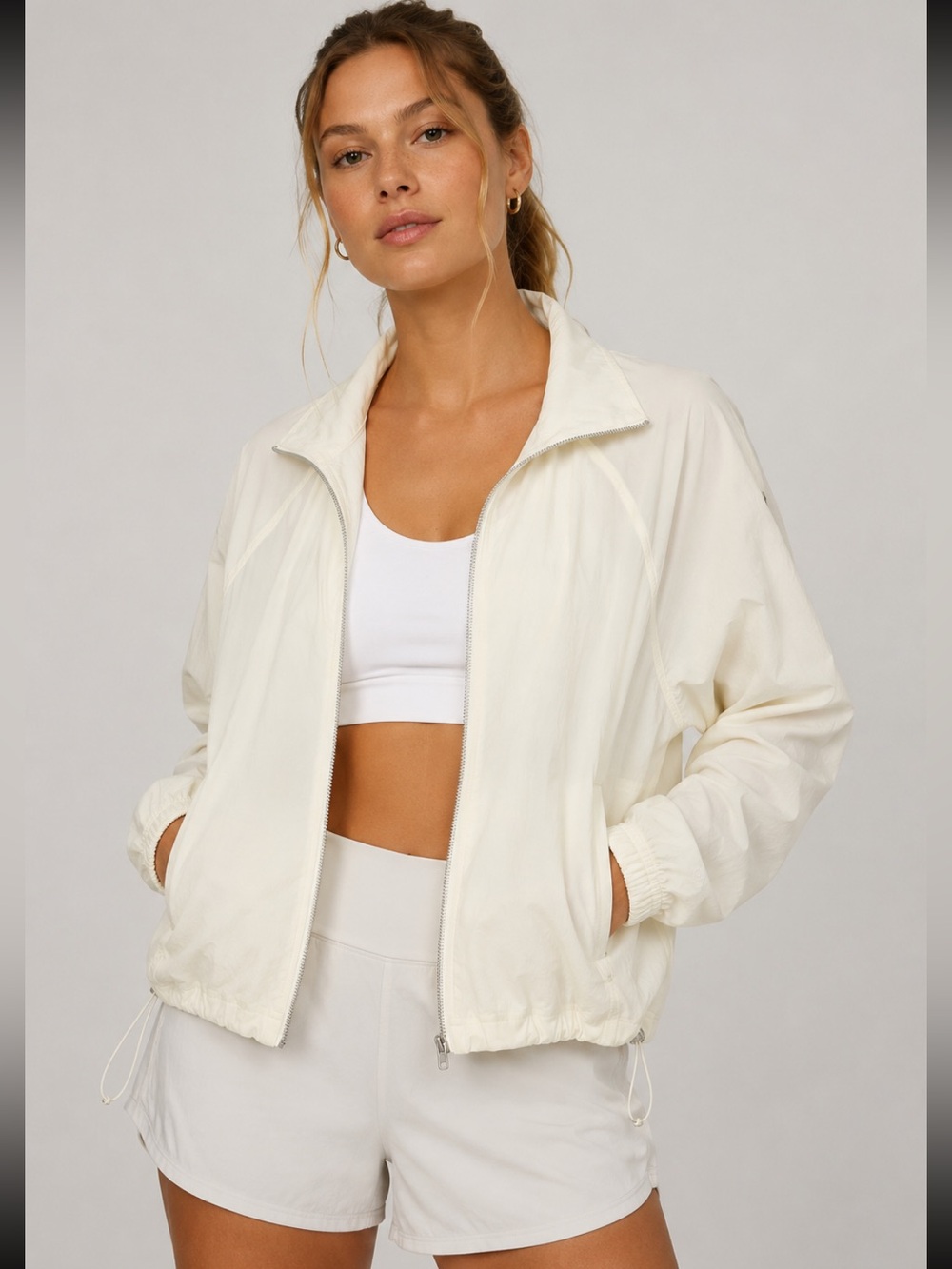 #862 Lululemon Ultralight WovenAir Jacket Coconut Ivory L NWT - Picture 1 of 5